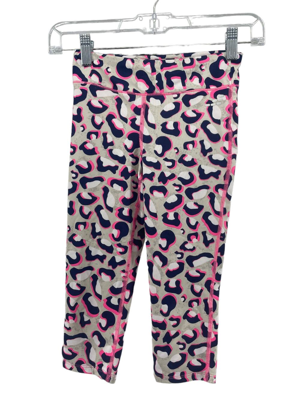 BCG Girls' Pink Leopard Print Athletic Leggings Youth Size Small/7